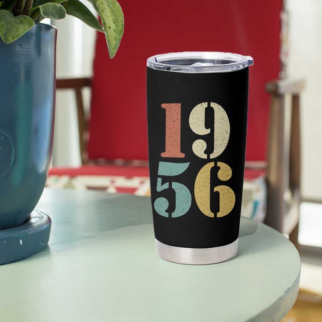 70th Birthday Tumbler Cup Classic Retro 1956 70 Year Old Gifts