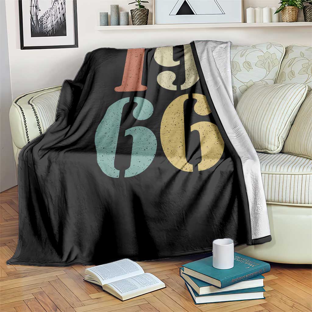 60th Birthday Throw Blanket Classic Retro 1966 60 Year Old Gifts