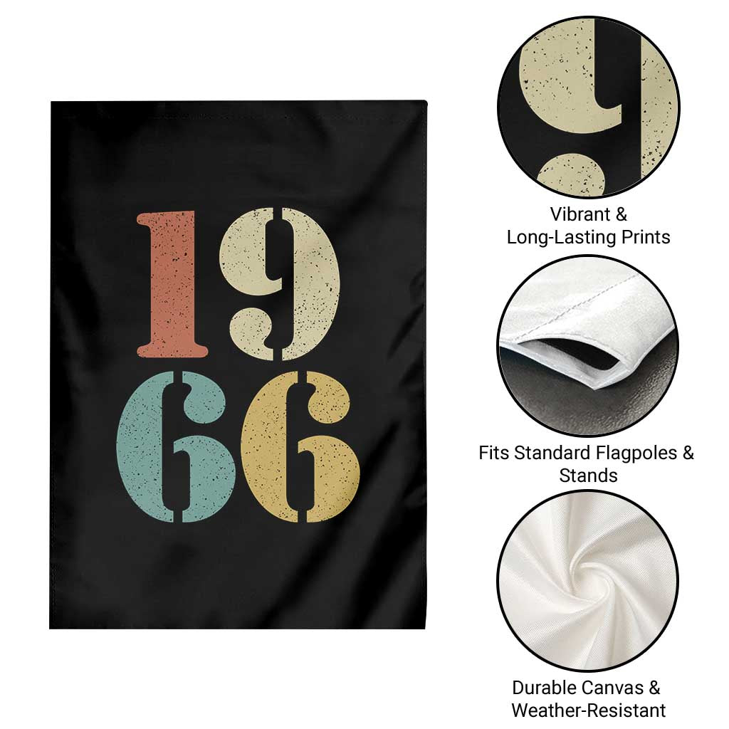 60th Birthday Garden Flag Classic Retro 1966 60 Year Old Gifts