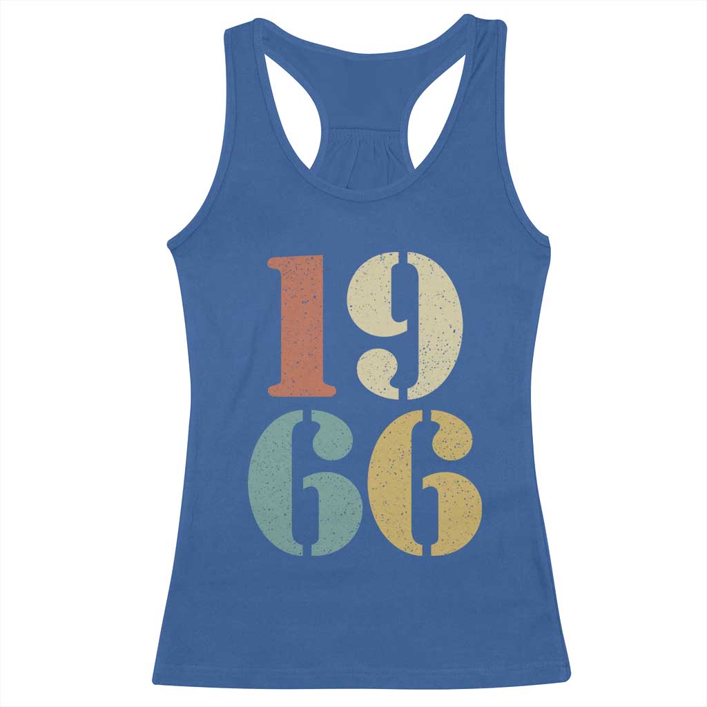 60th Birthday Racerback Tank Top Classic Retro 1966 60 Year Old Gifts