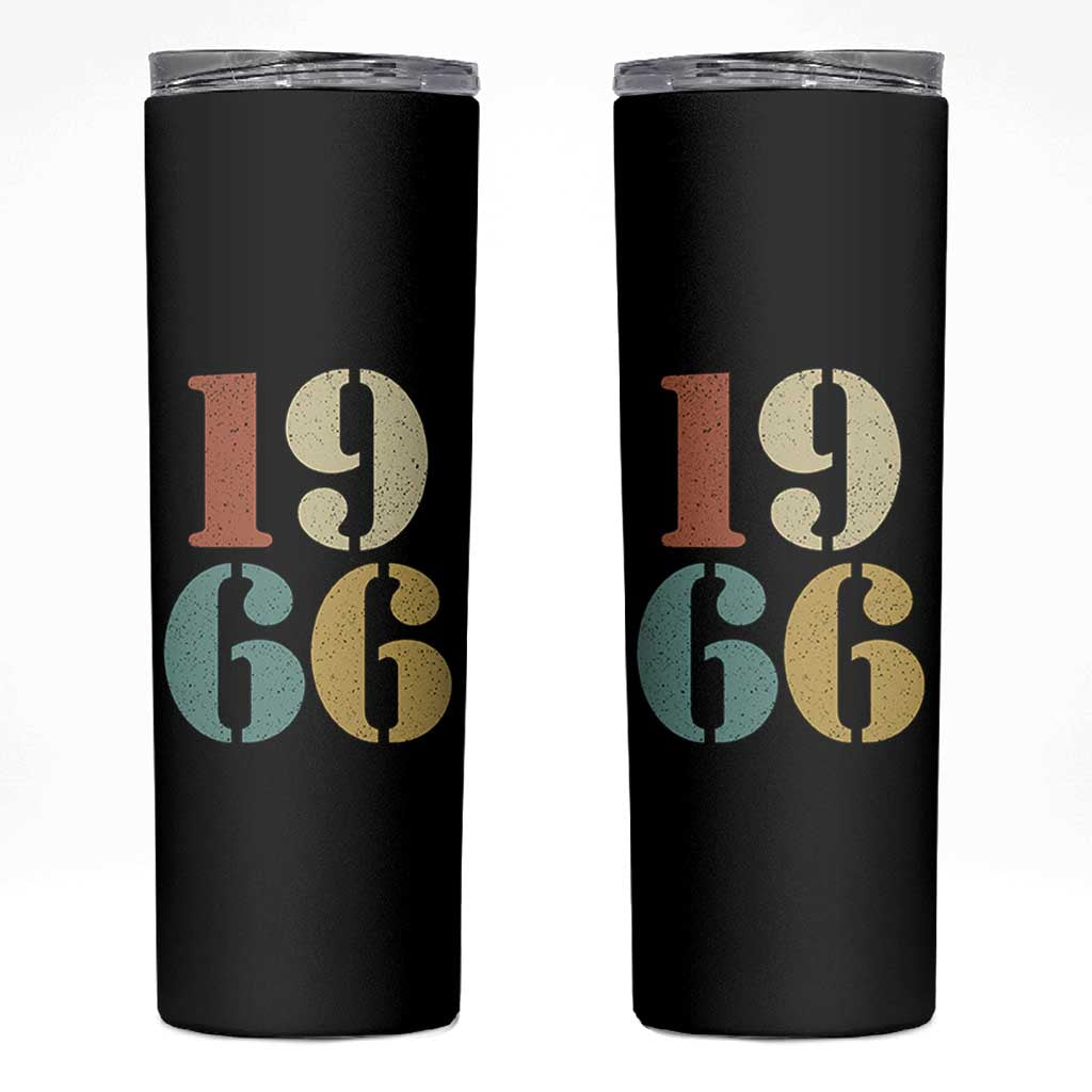 60th Birthday Skinny Tumbler Classic Retro 1966 60 Year Old Gifts