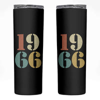 60th Birthday Skinny Tumbler Classic Retro 1966 60 Year Old Gifts
