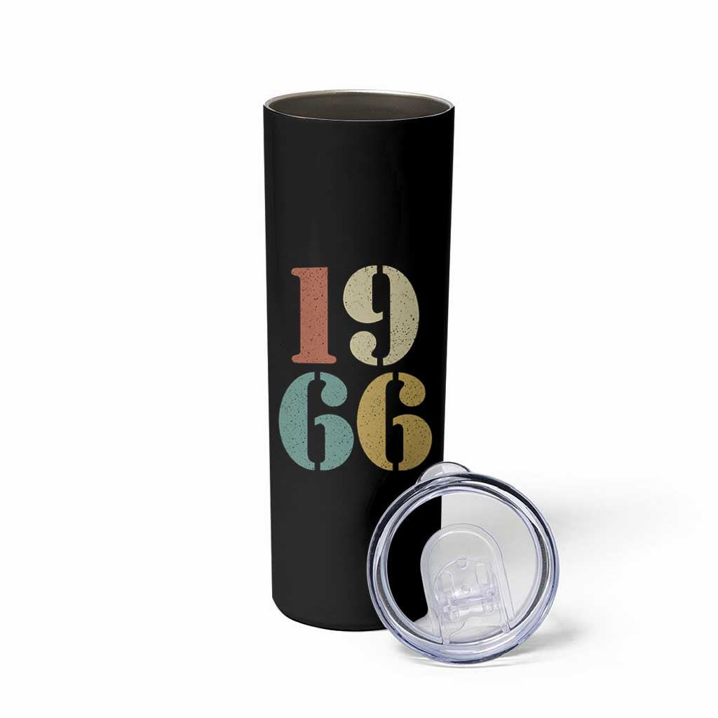 60th Birthday Skinny Tumbler Classic Retro 1966 60 Year Old Gifts