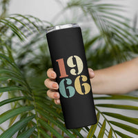 60th Birthday Skinny Tumbler Classic Retro 1966 60 Year Old Gifts
