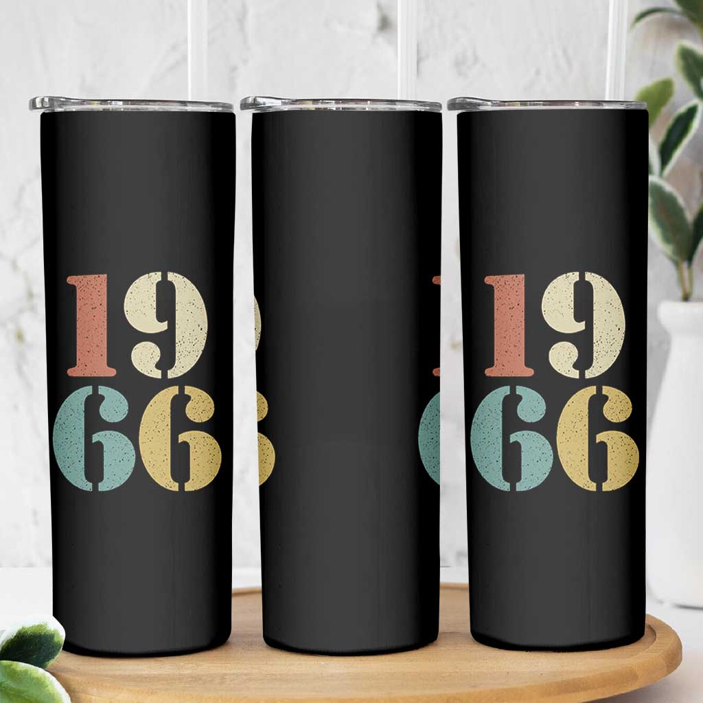 60th Birthday Skinny Tumbler Classic Retro 1966 60 Year Old Gifts