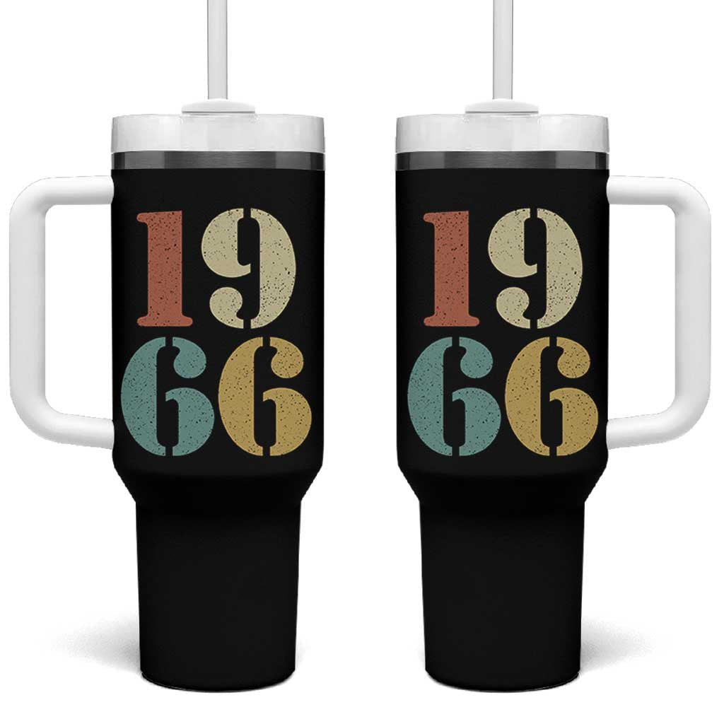 60th Birthday Tumbler With Handle Classic Retro 1966 60 Year Old Gifts