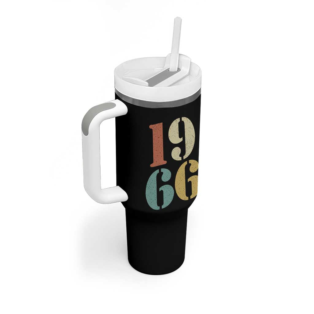 60th Birthday Tumbler With Handle Classic Retro 1966 60 Year Old Gifts