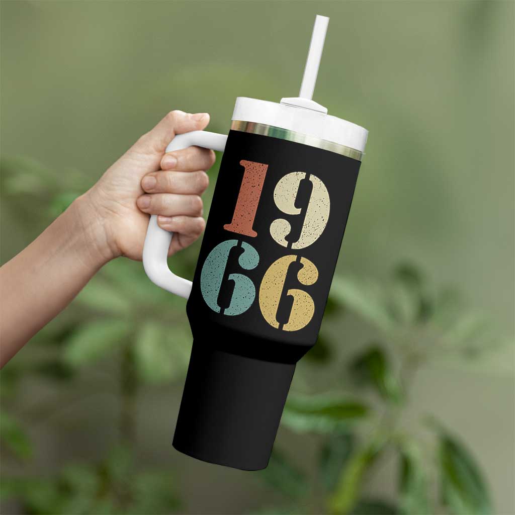 60th Birthday Tumbler With Handle Classic Retro 1966 60 Year Old Gifts