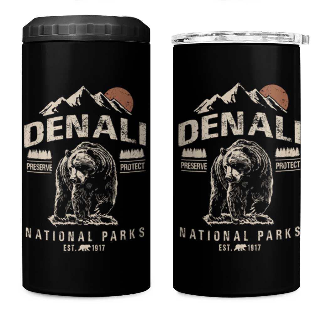 Denali National Park 4 in 1 Can Cooler Tumbler Alaska Mountain Mountain Camping Hiking Mountaineering