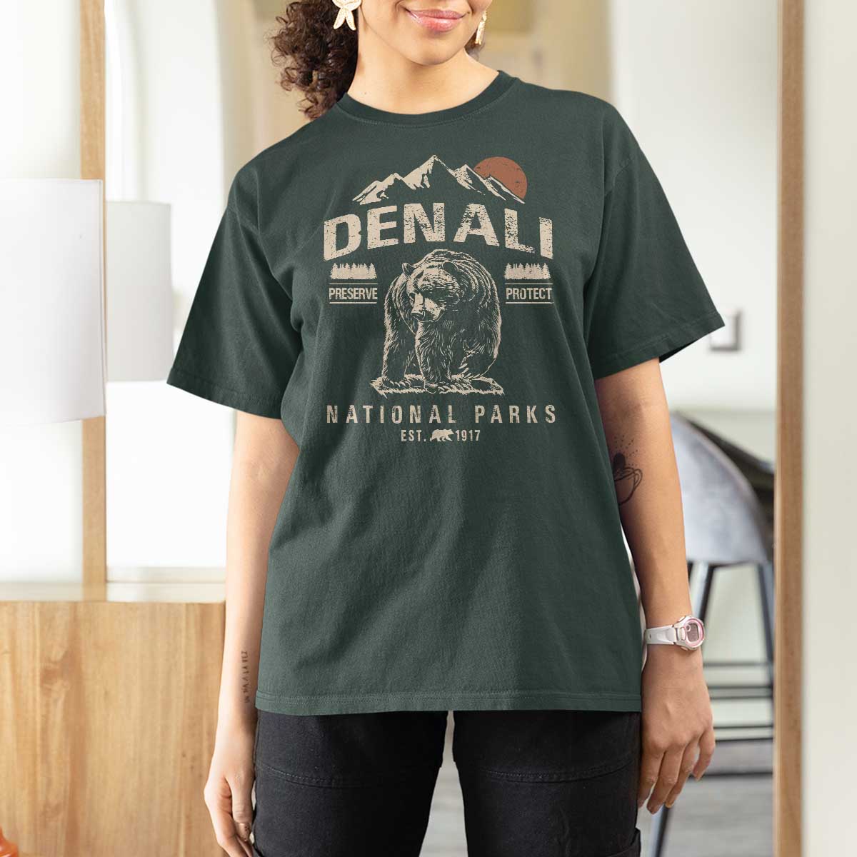 Denali National Park T Shirt For Women Alaska Mountain Mountain Camping Hiking Mountaineering