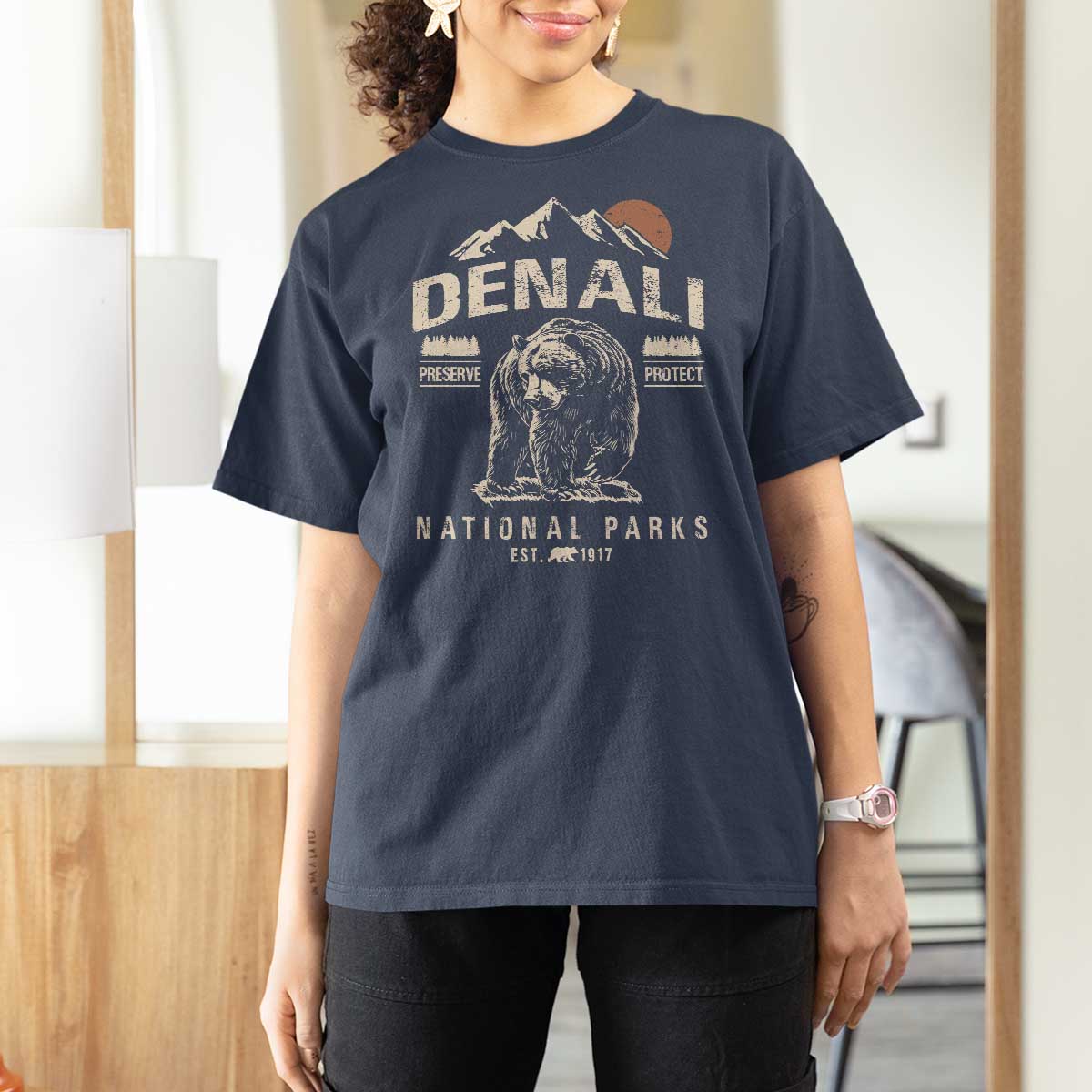 Denali National Park T Shirt For Women Alaska Mountain Mountain Camping Hiking Mountaineering