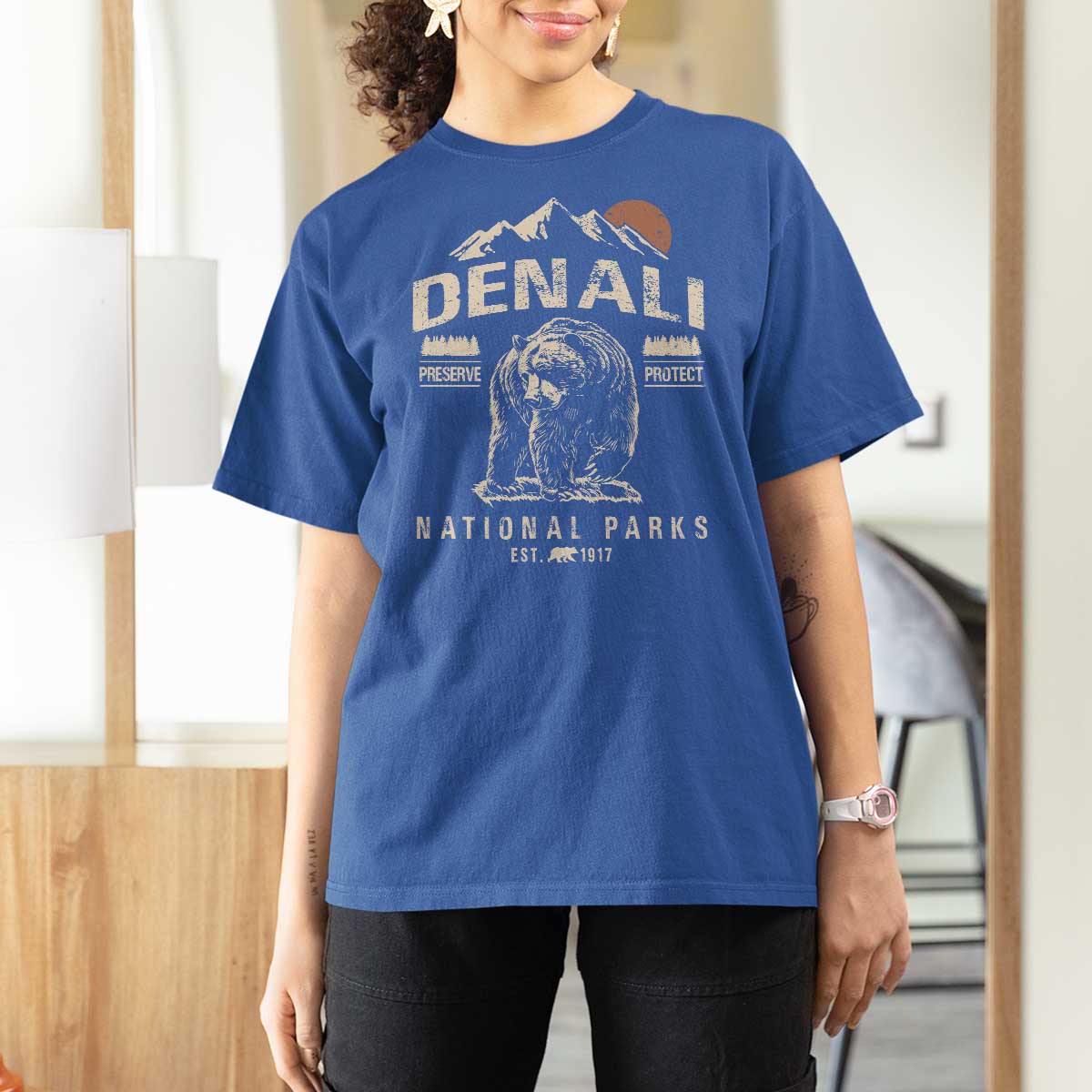 Denali National Park T Shirt For Women Alaska Mountain Mountain Camping Hiking Mountaineering