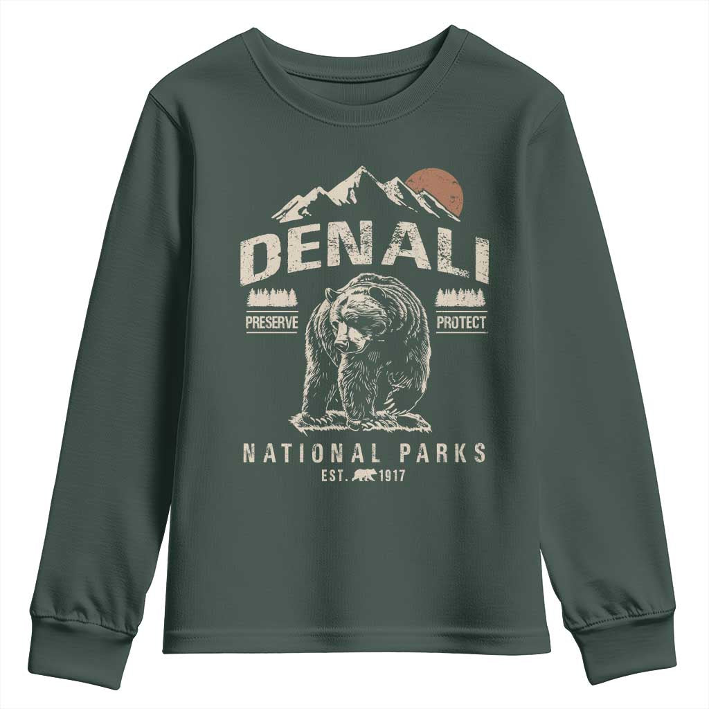 Denali National Park Youth Sweatshirt Alaska Mountain Mountain Camping Hiking Mountaineering