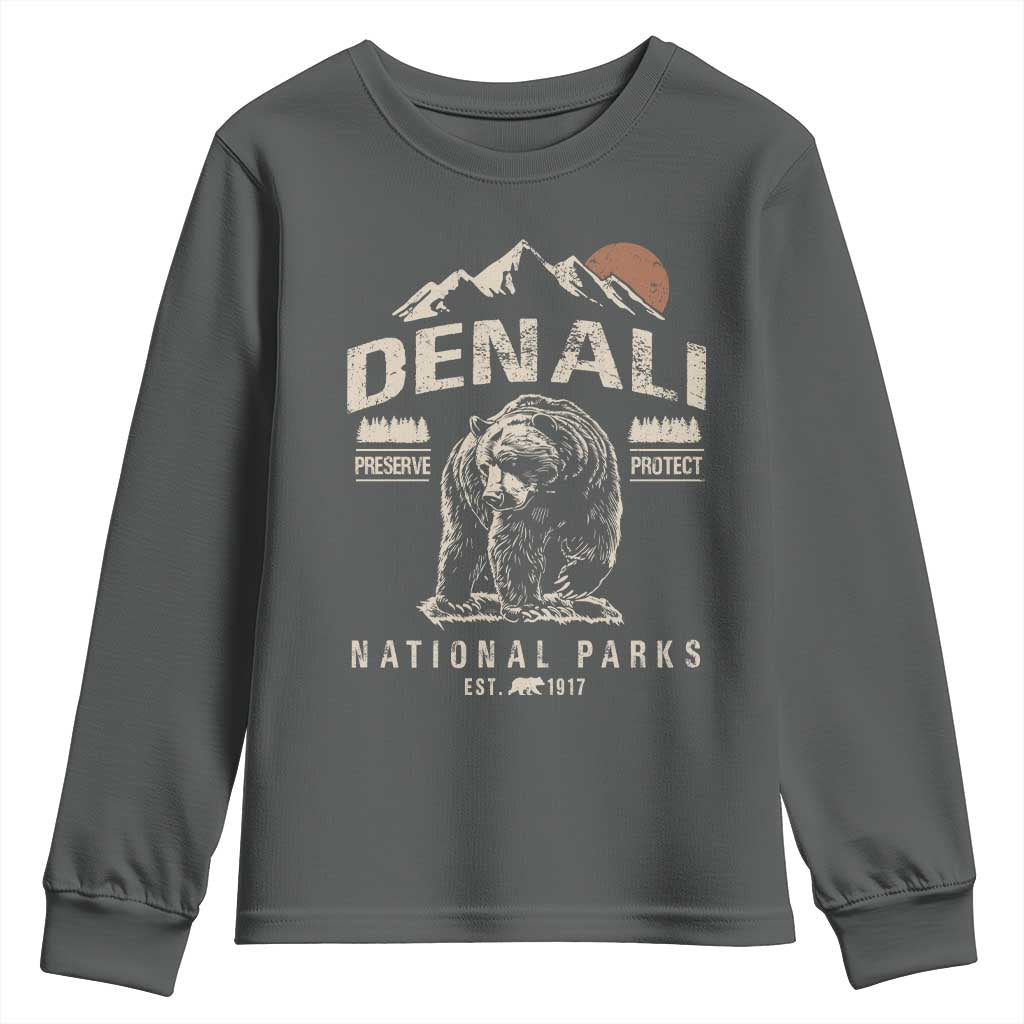 Denali National Park Youth Sweatshirt Alaska Mountain Mountain Camping Hiking Mountaineering