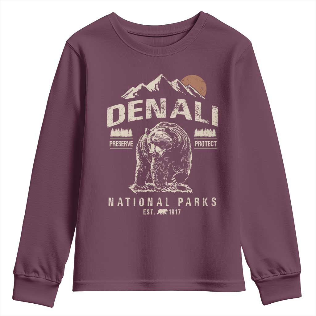 Denali National Park Youth Sweatshirt Alaska Mountain Mountain Camping Hiking Mountaineering