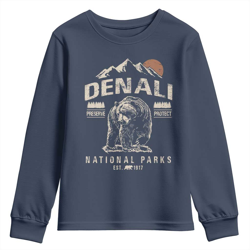 Denali National Park Youth Sweatshirt Alaska Mountain Mountain Camping Hiking Mountaineering