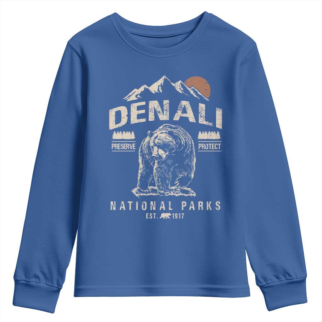 Denali National Park Youth Sweatshirt Alaska Mountain Mountain Camping Hiking Mountaineering