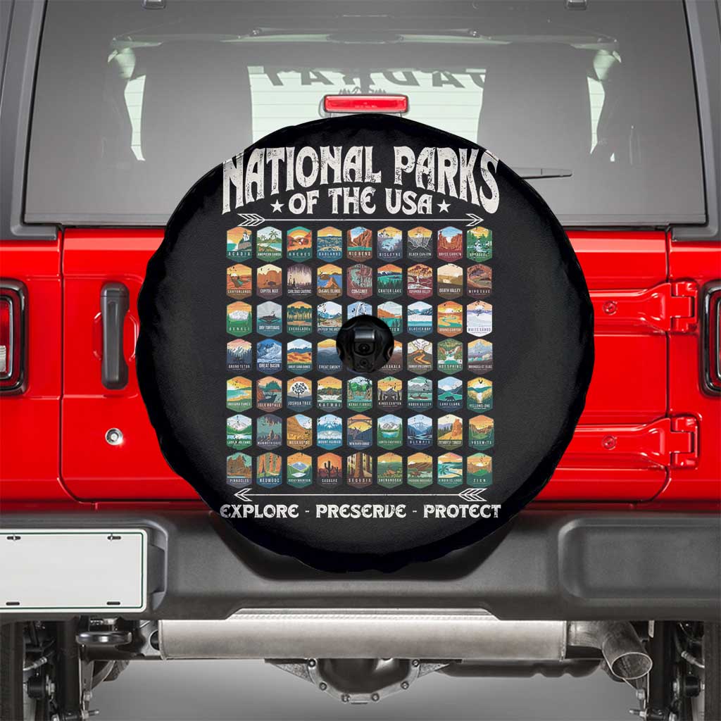 Protect Our National Parks Spare Tire Cover 63 Parks Over Profits Camping Hiking Sunrise Pine Tree