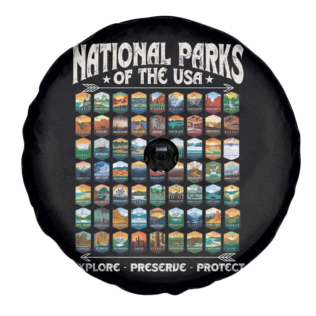 Protect Our National Parks Spare Tire Cover 63 Parks Over Profits Camping Hiking Sunrise Pine Tree