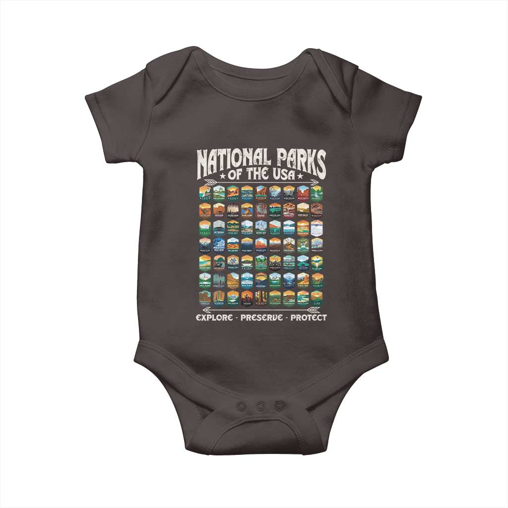 Protect Our National Parks Baby Onesie 63 Parks Over Profits Camping Hiking Sunrise Pine Tree