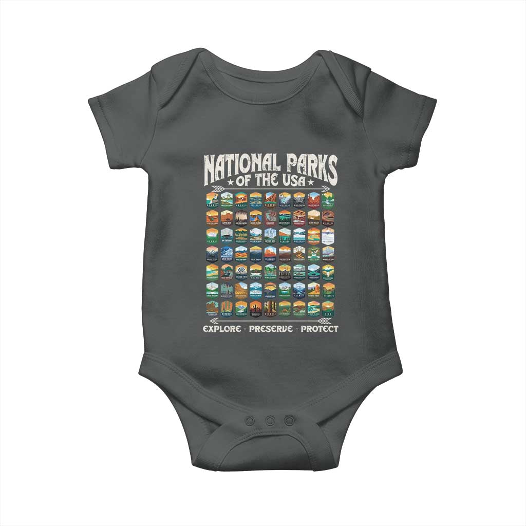 Protect Our National Parks Baby Onesie 63 Parks Over Profits Camping Hiking Sunrise Pine Tree