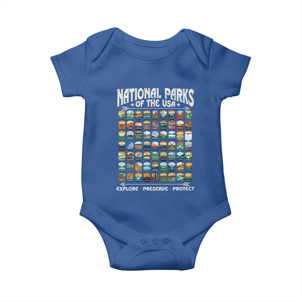 Protect Our National Parks Baby Onesie 63 Parks Over Profits Camping Hiking Sunrise Pine Tree
