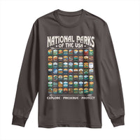 Protect Our National Parks Long Sleeve Shirt 63 Parks Over Profits Camping Hiking Sunrise Pine Tree