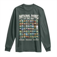 Protect Our National Parks Long Sleeve Shirt 63 Parks Over Profits Camping Hiking Sunrise Pine Tree