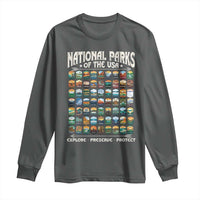 Protect Our National Parks Long Sleeve Shirt 63 Parks Over Profits Camping Hiking Sunrise Pine Tree