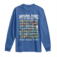 Protect Our National Parks Long Sleeve Shirt 63 Parks Over Profits Camping Hiking Sunrise Pine Tree