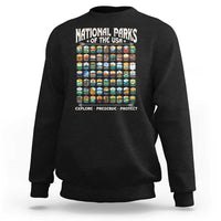 Protect Our National Parks Sweatshirt 63 Parks Over Profits Camping Hiking Sunrise Pine Tree