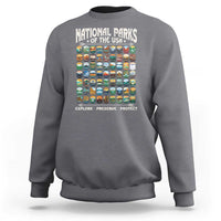 Protect Our National Parks Sweatshirt 63 Parks Over Profits Camping Hiking Sunrise Pine Tree