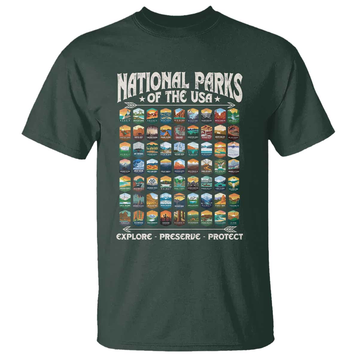 Protect Our National Parks T Shirt 63 Parks Over Profits Camping Hiking Sunrise Pine Tree