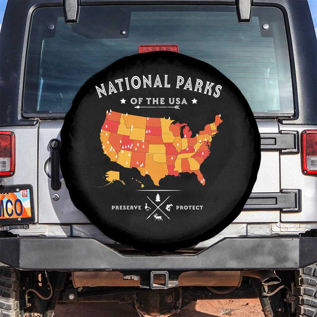 Protect Our National Parks Spare Tire Cover Of The Usa Map NPS