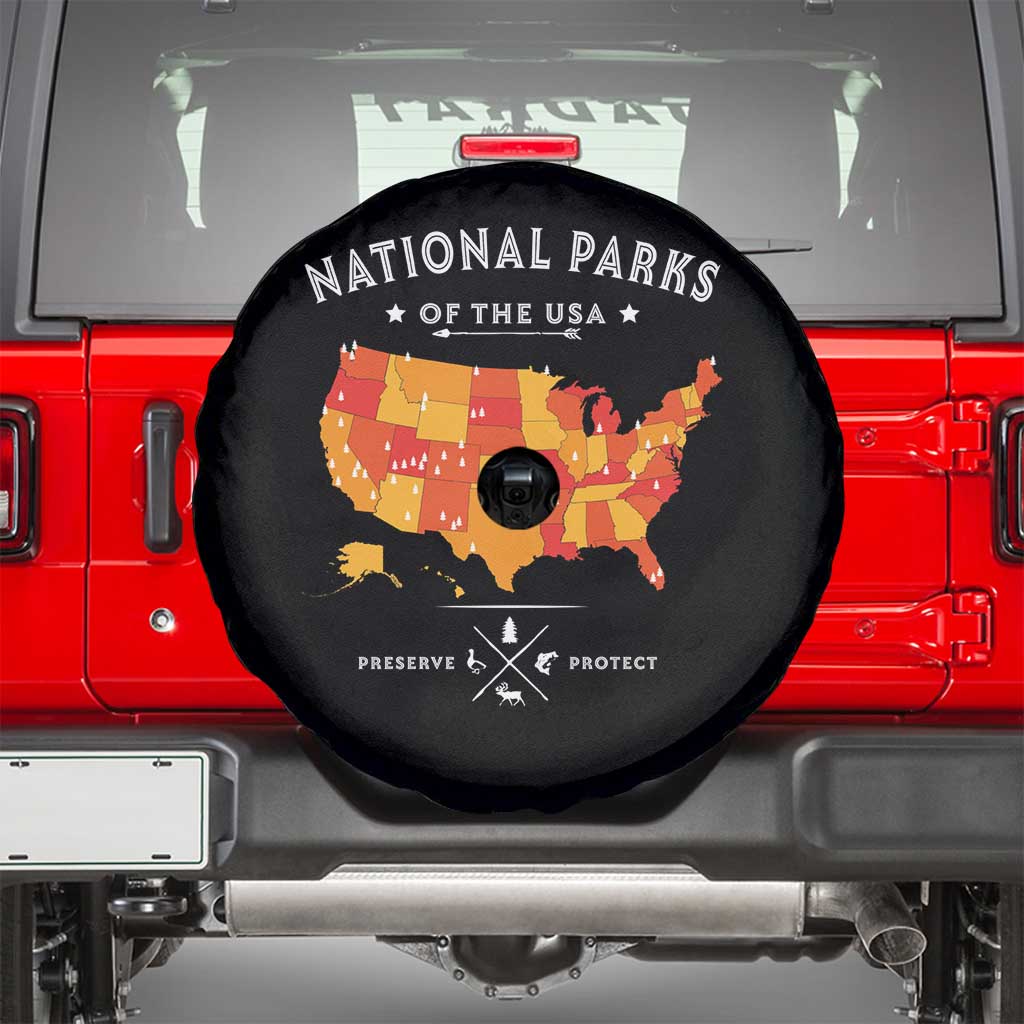 Protect Our National Parks Spare Tire Cover Of The Usa Map NPS