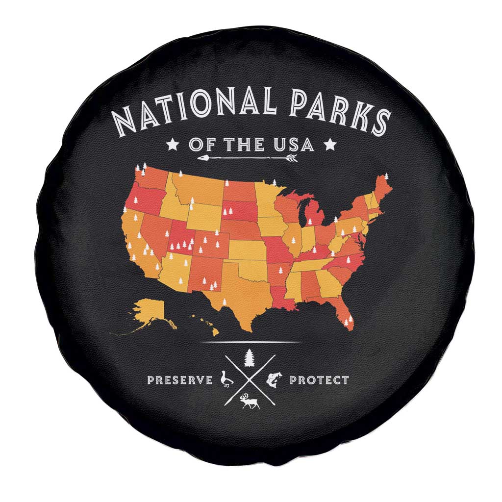 Protect Our National Parks Spare Tire Cover Of The Usa Map NPS