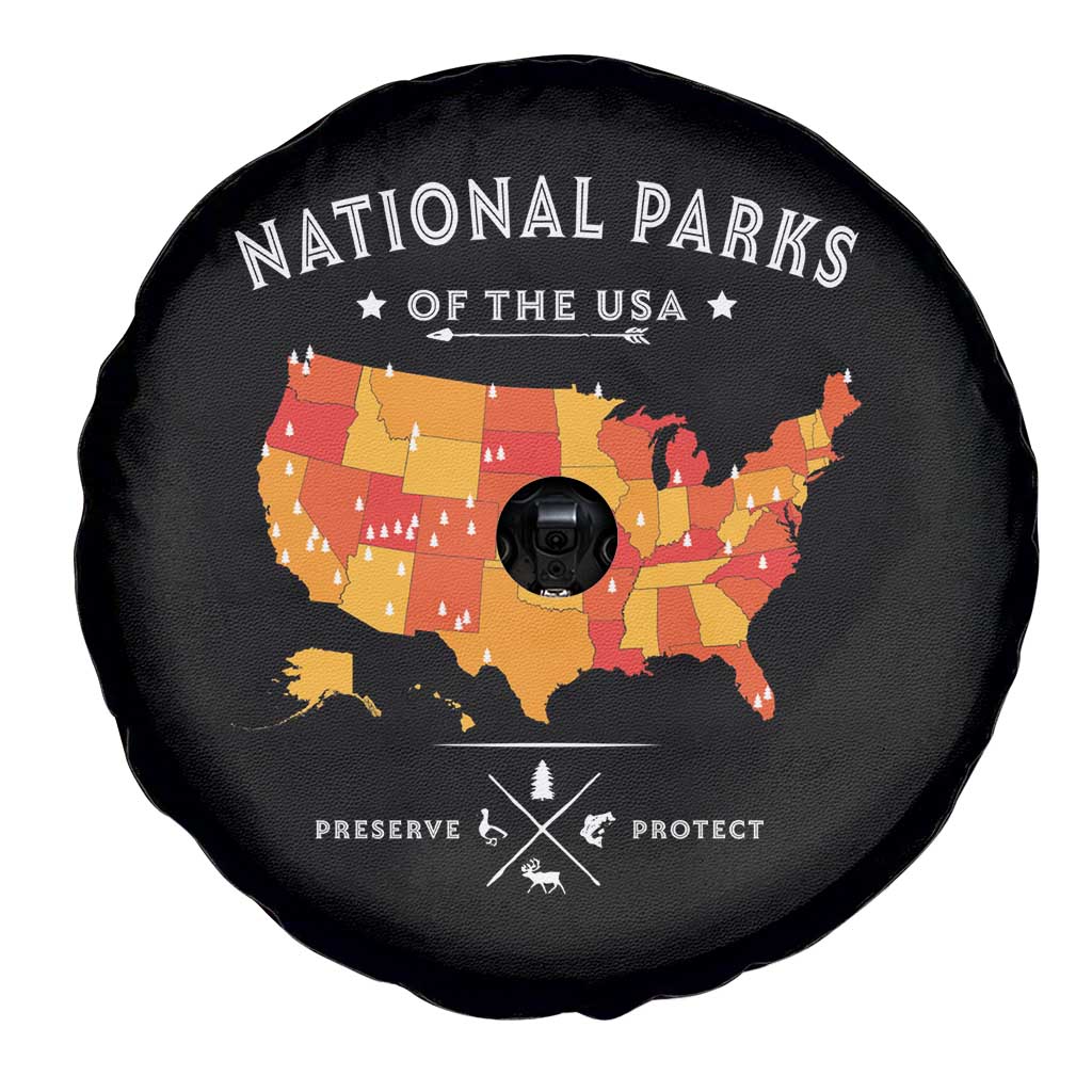 Protect Our National Parks Spare Tire Cover Of The Usa Map NPS