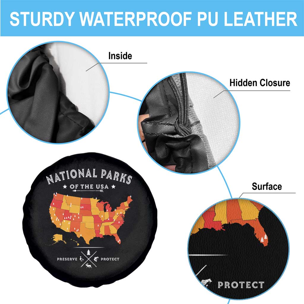 Protect Our National Parks Spare Tire Cover Of The Usa Map NPS