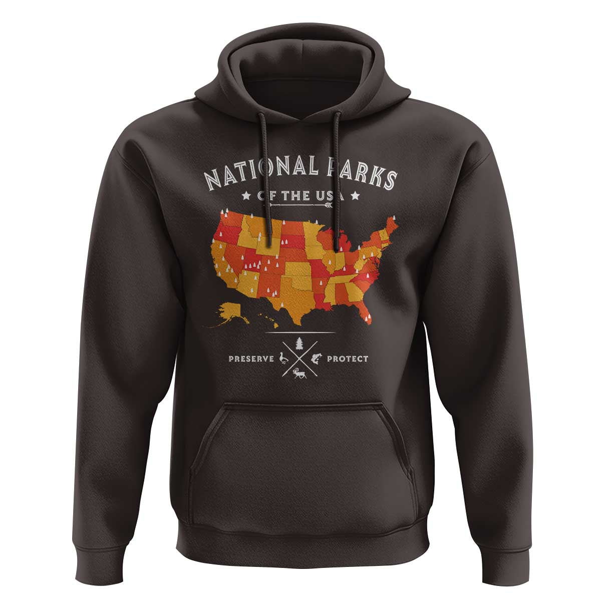 Protect Our National Parks Hoodie Of The Usa Map NPS