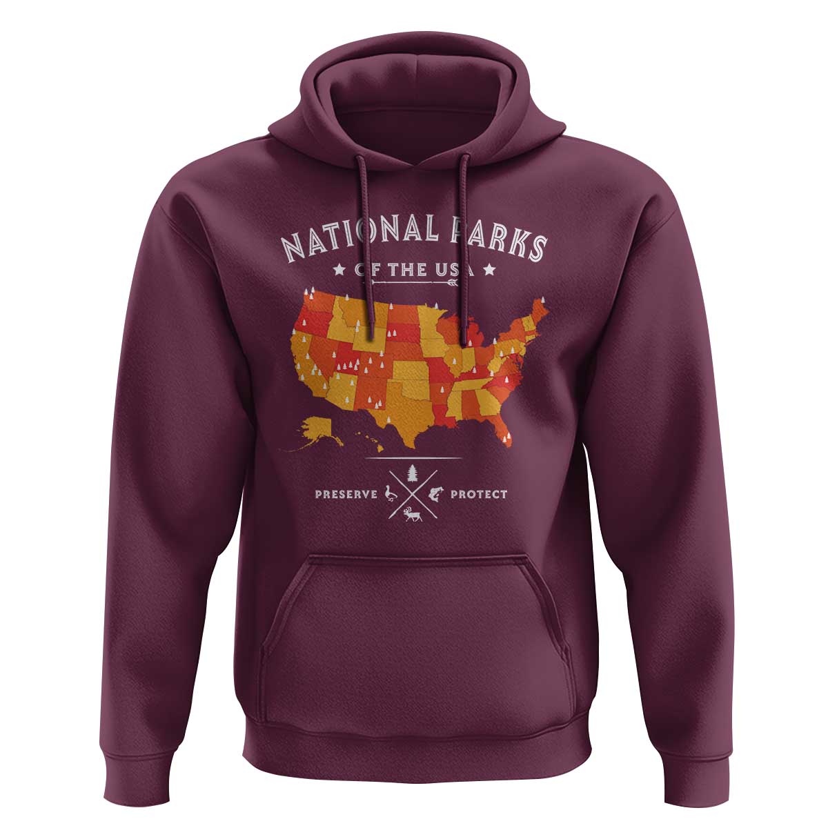 Protect Our National Parks Hoodie Of The Usa Map NPS