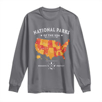 Protect Our National Parks Long Sleeve Shirt Of The Usa Map NPS