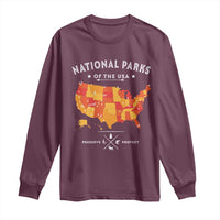 Protect Our National Parks Long Sleeve Shirt Of The Usa Map NPS