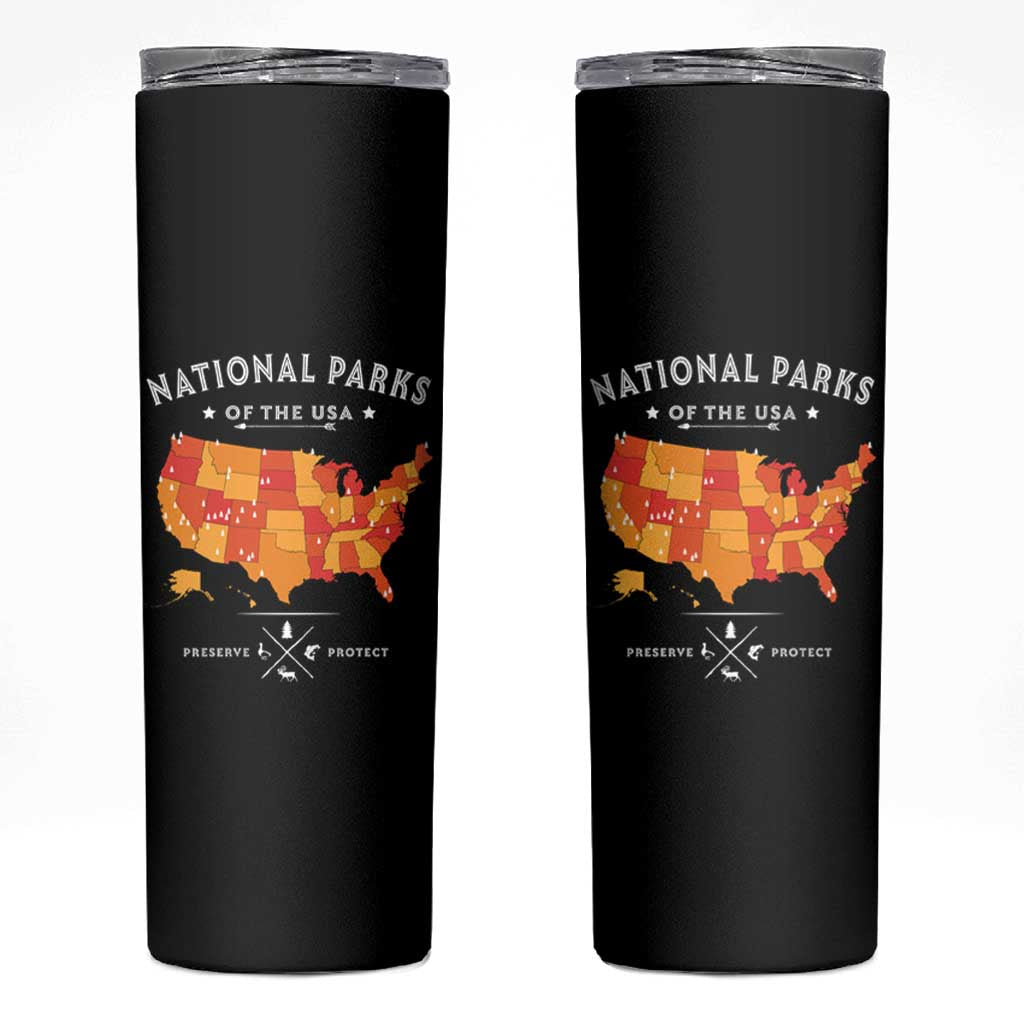 Protect Our National Parks Skinny Tumbler Of The Usa Map NPS