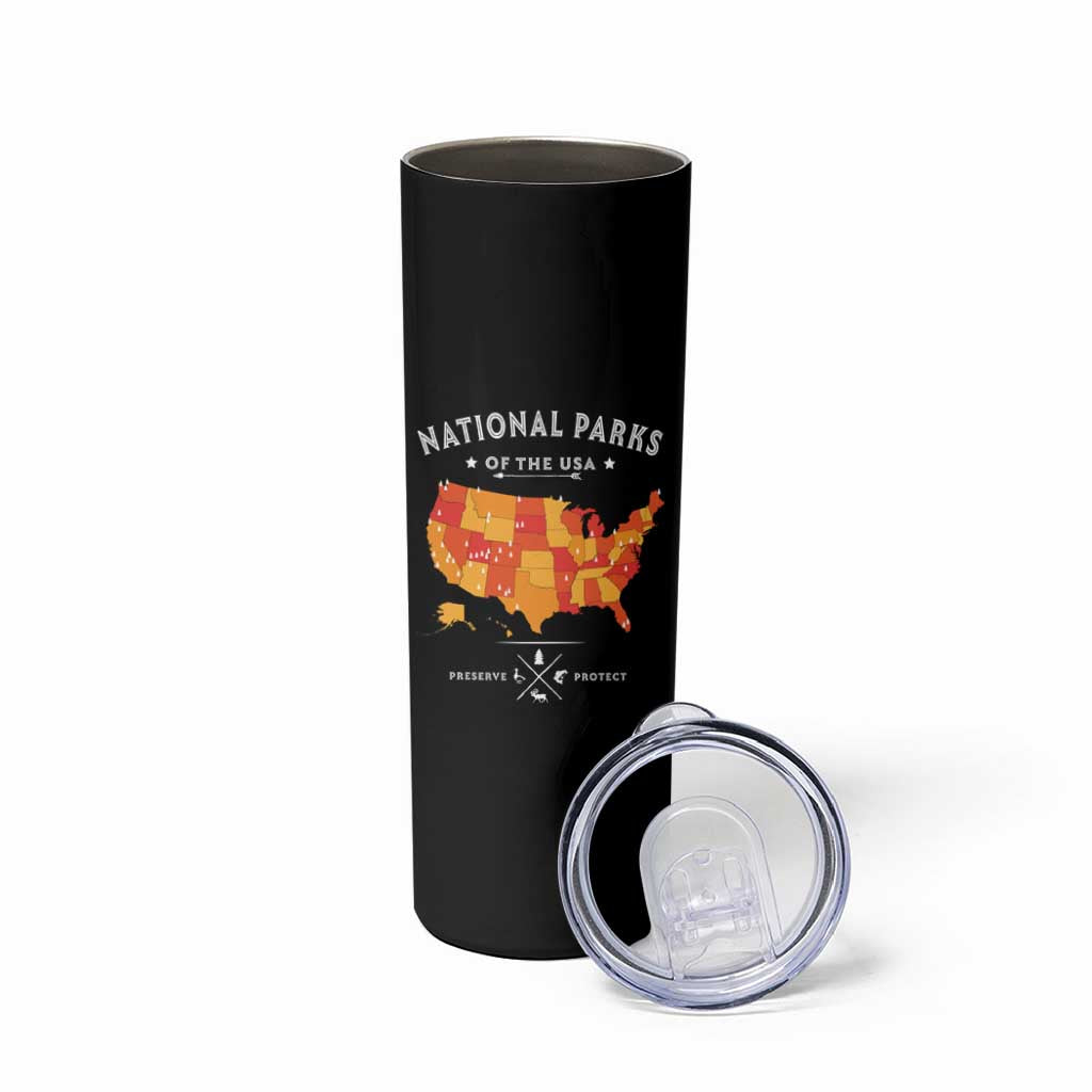 Protect Our National Parks Skinny Tumbler Of The Usa Map NPS