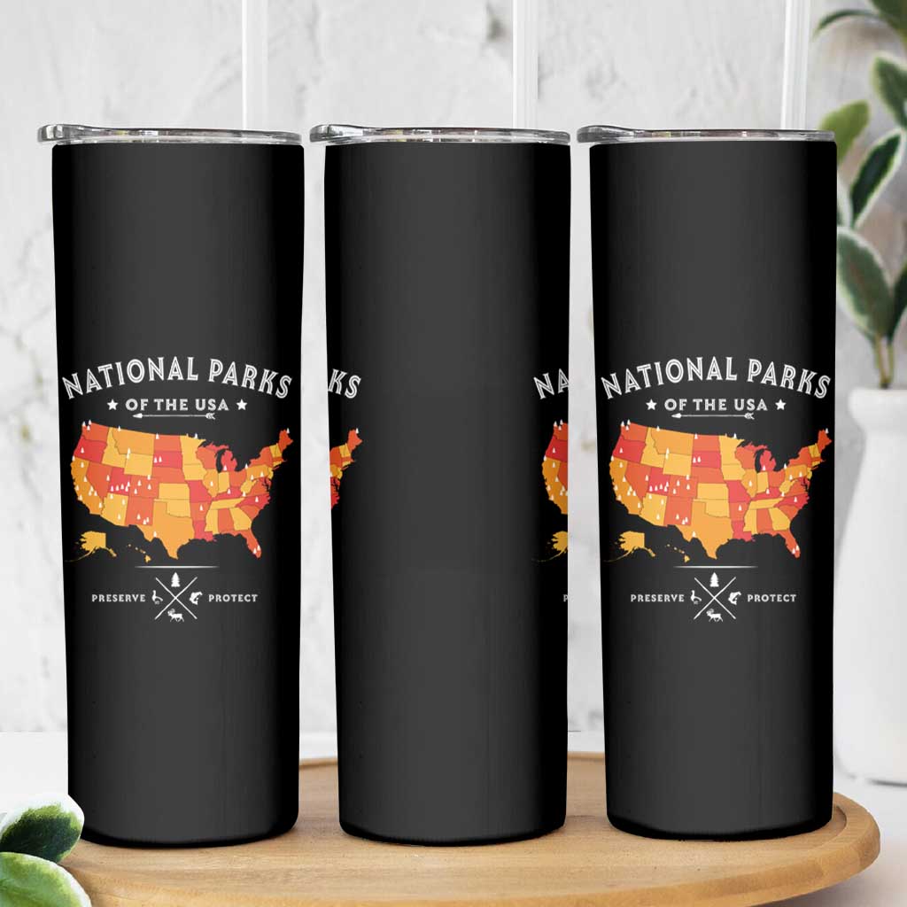 Protect Our National Parks Skinny Tumbler Of The Usa Map NPS