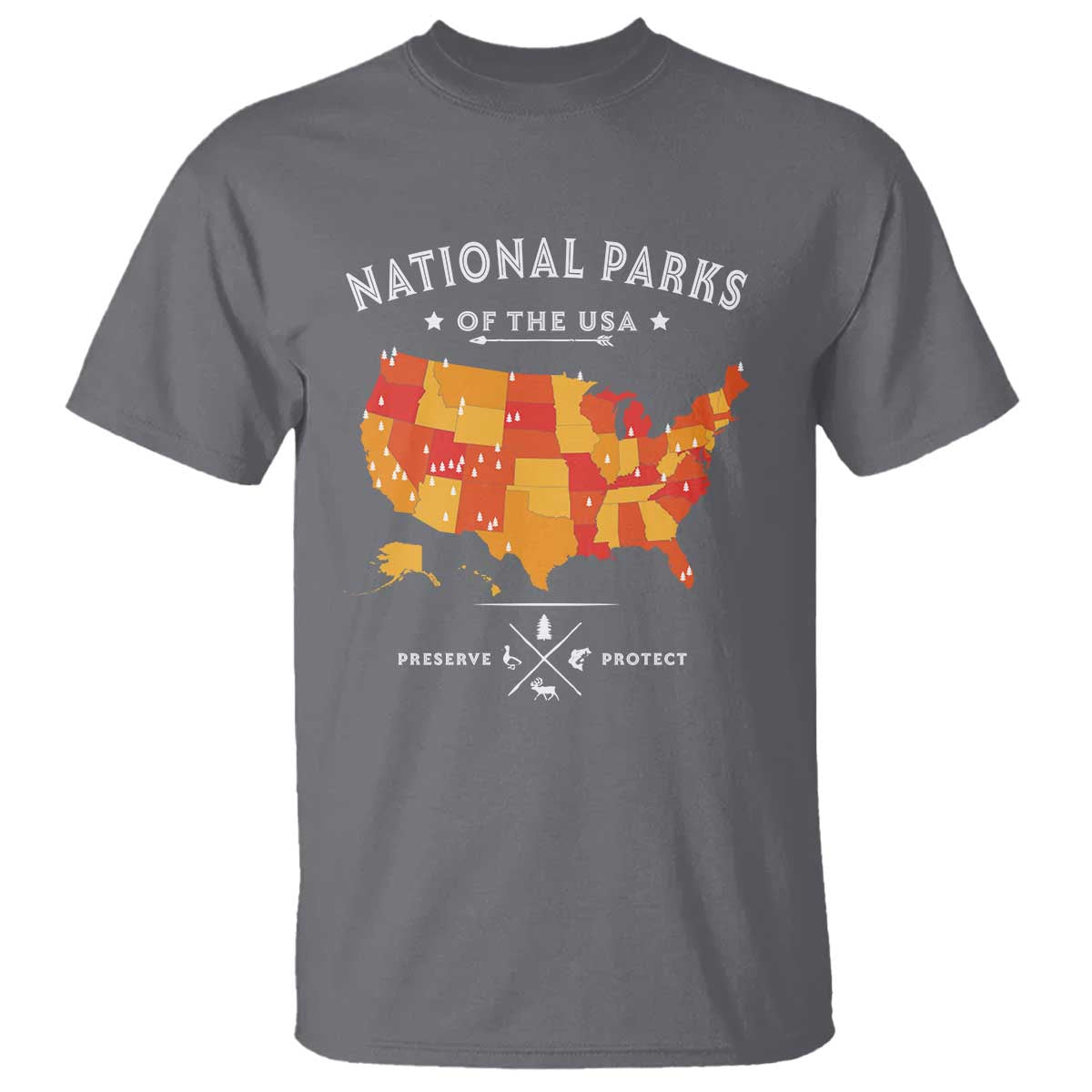 Protect Our National Parks T Shirt Of The Usa Map NPS