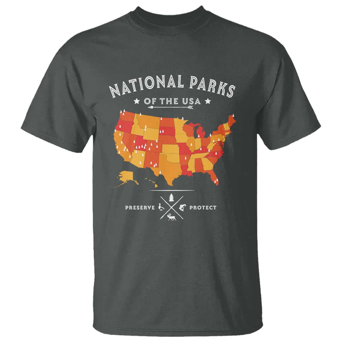 Protect Our National Parks T Shirt Of The Usa Map NPS