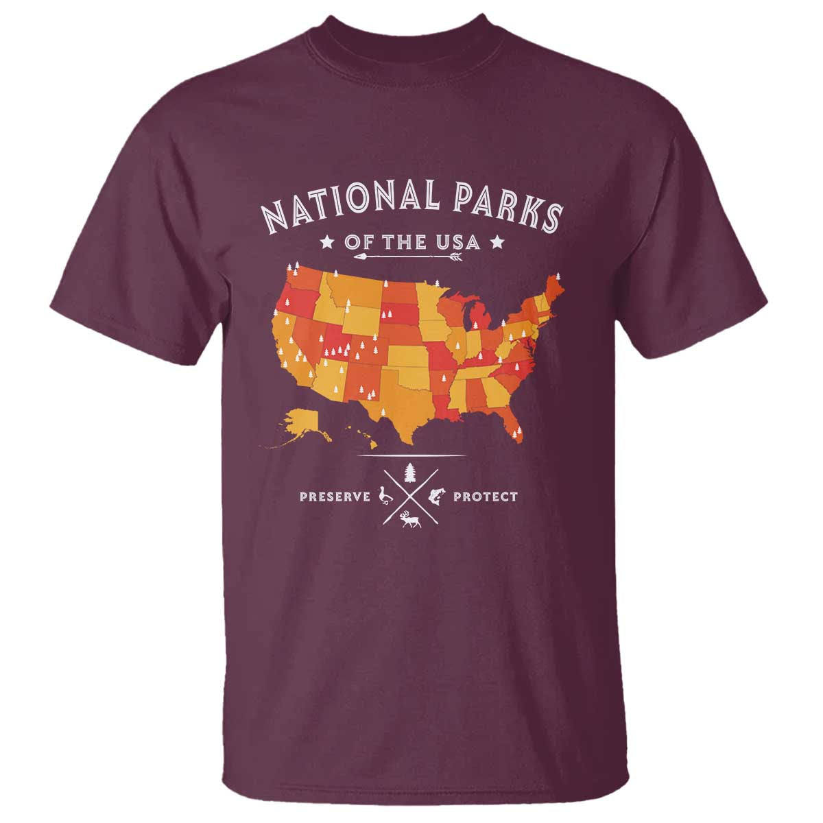 Protect Our National Parks T Shirt Of The Usa Map NPS