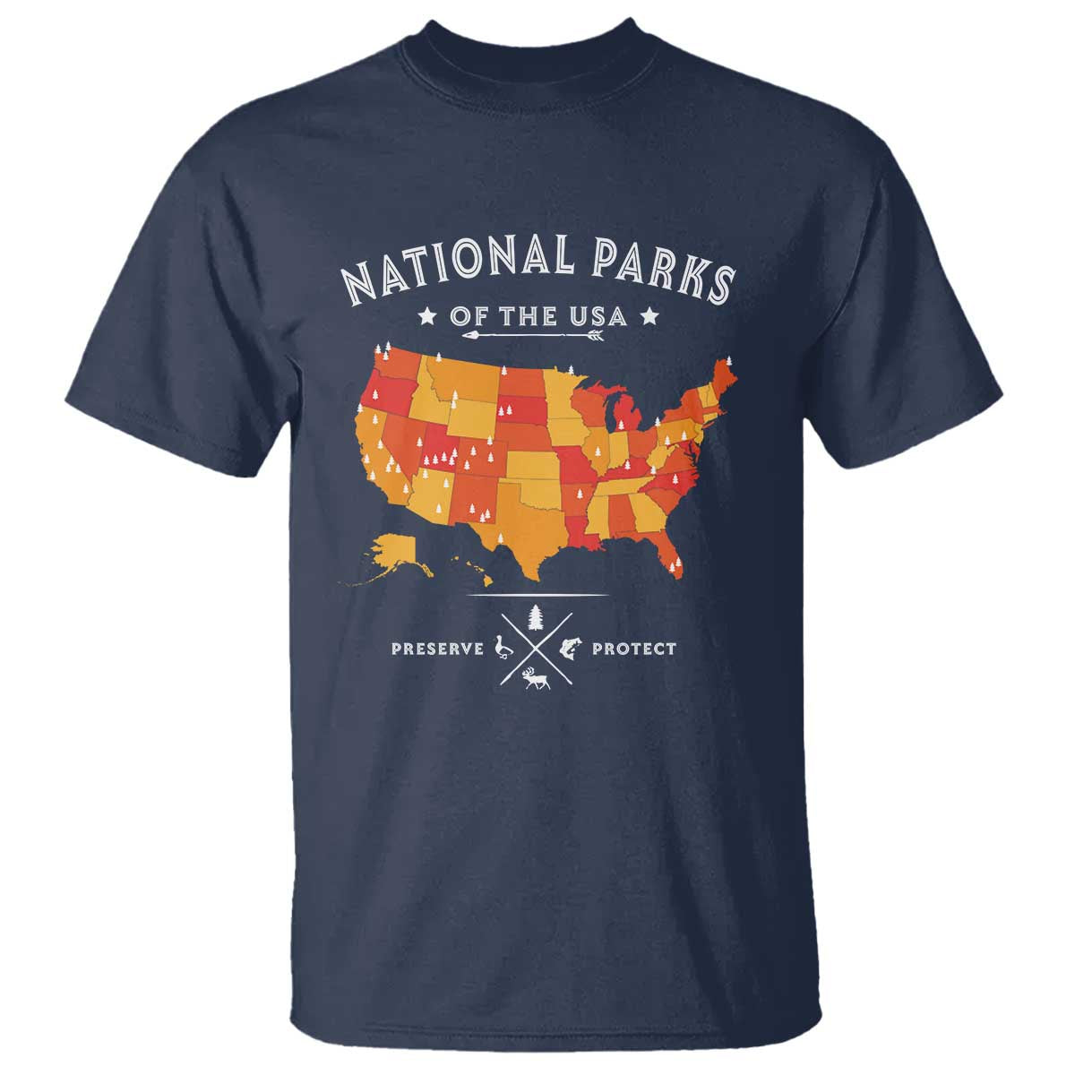 Protect Our National Parks T Shirt Of The Usa Map NPS