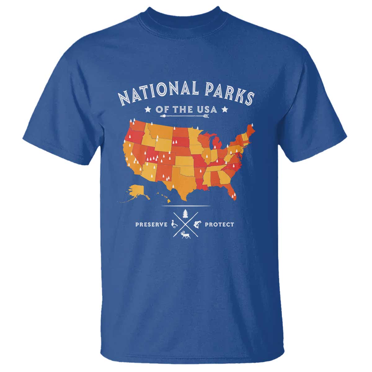 Protect Our National Parks T Shirt Of The Usa Map NPS